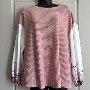 Long sleeve waffle top
